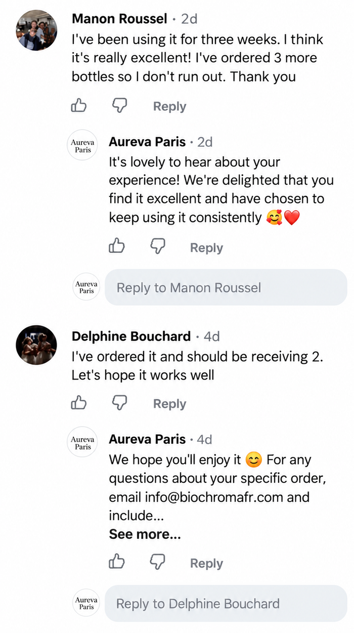 Customer comment screenshot