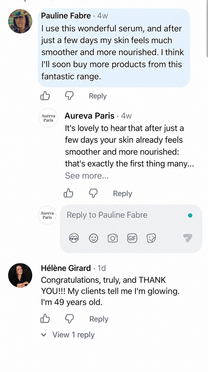 Customer comment screenshot